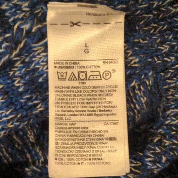 GAP Cable Crew Blue Knit Sweater - Picture 2 of 6
